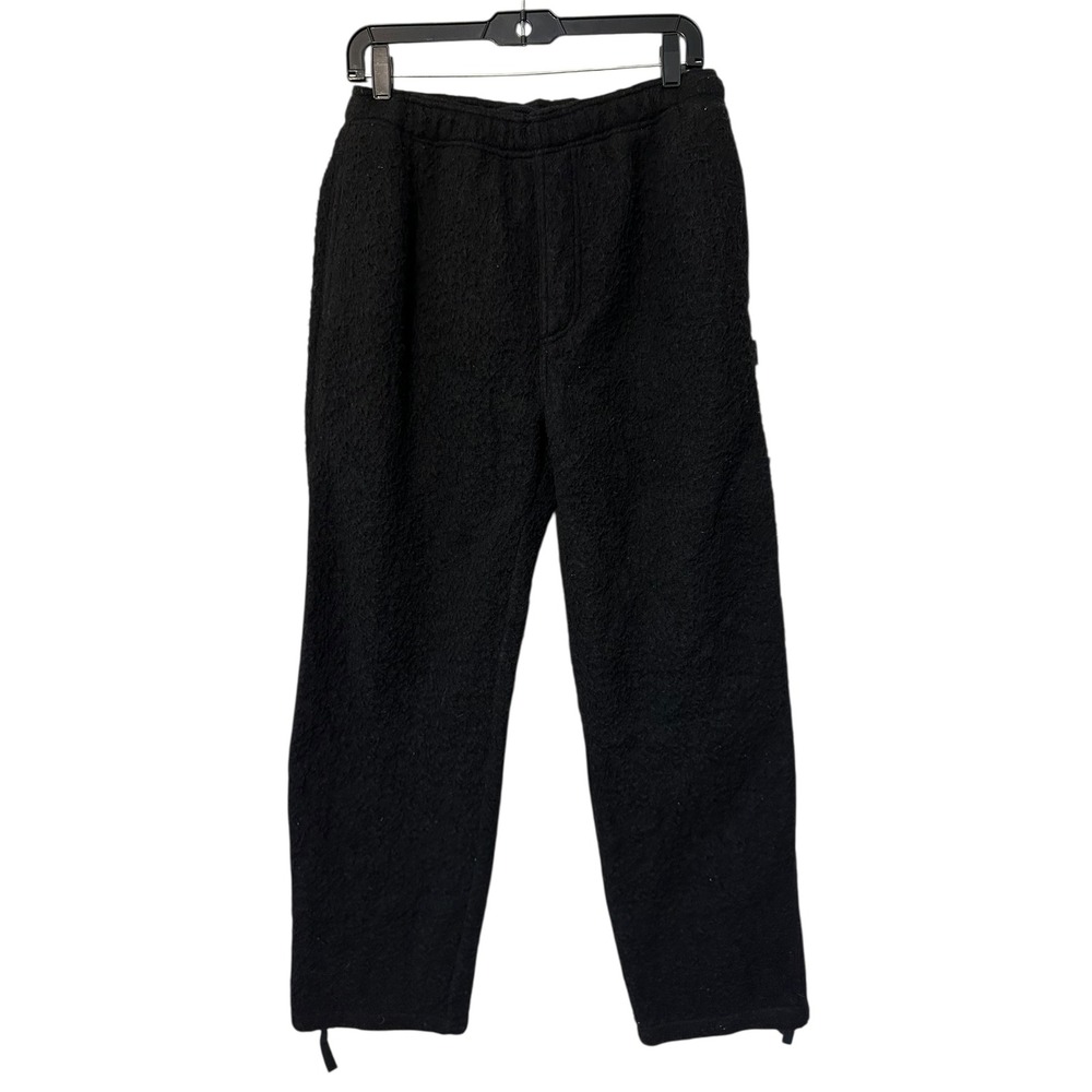 Stussy Mapel Fabric Italy Black Textured Fleece‎ Lounge Pants Men's